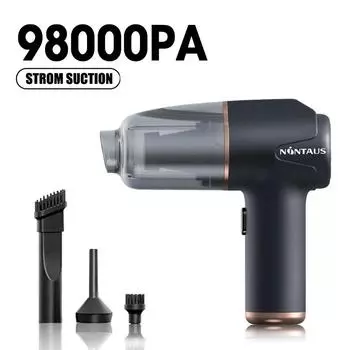Беспроводной автомобильный пылесос, ручные пылесосы, беспроводные, двойного назначения, с сильным всасыванием, портативные для домашних автопылесосов чёрный