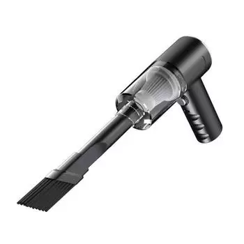 Беспроводной автомобильный пылесос с мощным всасыванием, эргономичной ручкой, низким уровнем шума, легкий портативный ручной автомобильный пылесос с комплектом из 2 насадок чёрный