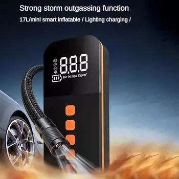 Беспроводной автомобильный воздушный насос 150PSI электрический воздушный компрессор для накачивания шин со светодиодным цифровым дисплеем для автомобилей, мотоциклов, велосипедов Battery Powered