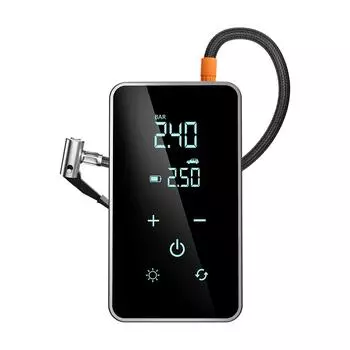 Беспроводной автомобильный воздушный насос 150PSI Воздушный компрессор с сенсорным экраном Портативный электрический накачиватель шин со светодиодной подсветкой чёрный