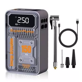 Беспроводной автомобильный воздушный насос, портативный мощный электрический насос для накачивания шин, цифровой дисплей, воздушный насос с мощным выходным давлением United States