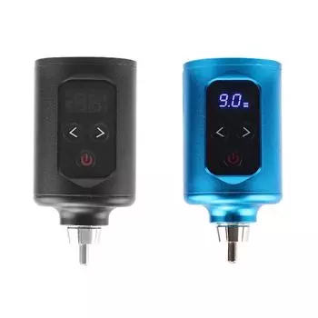 Беспроводной блок питания для татуировки RCA-интерфейсы ЖК-дисплей ручка для татуировки аккумулятор 5-12 В регулируемый 1400 мАч ручка для татуировки чёрный