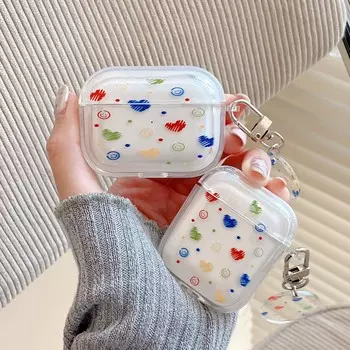 Беспроводной Bluetooth чехол для наушников со смайликом и мультяшным рисунком для Apple Airpods 1 2 3 Pro 2nd, милый чехол для зарядки с милой улыбкой, брелок, капа For Airpods Pro