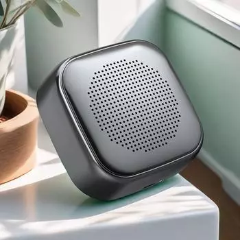 Беспроводной Bluetooth-динамик с металлической текстурой, компактный и портативный, отлично подходит для семейных пикников и пляжных дней белый