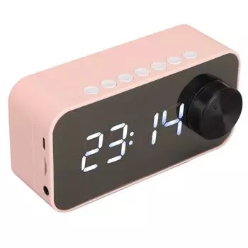 Беспроводной Bluetooth-динамик с многофункциональным шумоподавлением, температурным дисплеем, голосовым вещанием FM розовый