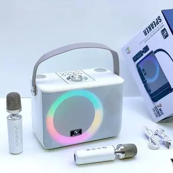 Беспроводной Bluetooth-динамик YS226: Сабвуфер, двойной микрофон, универсальная караоке-система для использования дома и на улице. чёрный