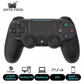 Беспроводной Bluetooth-контроллер DATA FROG для контроллера PS4, удаленный геймпад, совместимый с игровым джойстиком PS4/Slim/Pro с двойной вибрацией для ПК