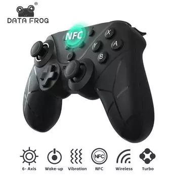 Беспроводной Bluetooth-контроллер Data Frog для Nintendo Switch/lite/oled Switch Pro с беспроводным геймпадом NFC Switch с турбонаддувом белый