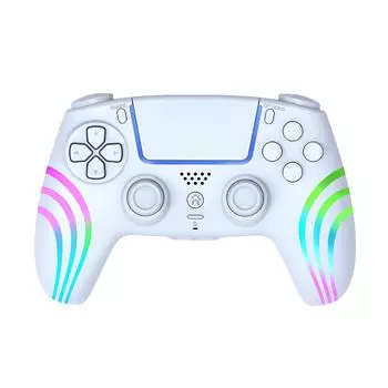 Беспроводной Bluetooth-контроллер для игрового контроллера PS4 с двойной вибрацией и RGB-подсветкой, 6-осевой гироскоп, беспроводной геймпад для ПК с ОС Windows белый