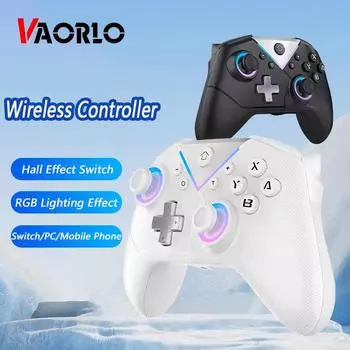 Беспроводной Bluetooth-контроллер для Switch Pro, геймпад для Switch OLED/Ps3/Android с 6-осевой ручкой, джойстик для ПК/телефона с RGB чёрный