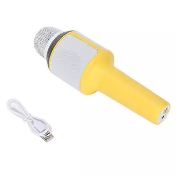Беспроводной Bluetooth-микрофон, ручной микрофон, динамик для детей и взрослых, домашняя вечеринка, желтый Yellow
