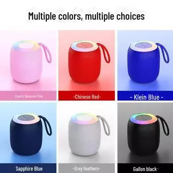 Беспроводной Bluetooth-мини-динамик GT309: Портативный сабвуфер с цветной RGB-подсветкой null красный