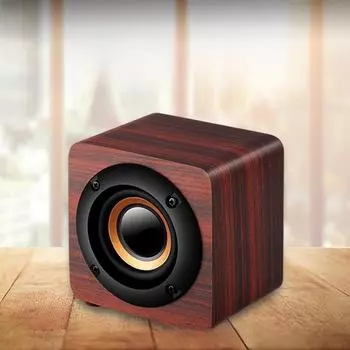 Беспроводной Bluetooth мини-динамик в стиле ретро для мероприятий и подарков wood grain бордовый