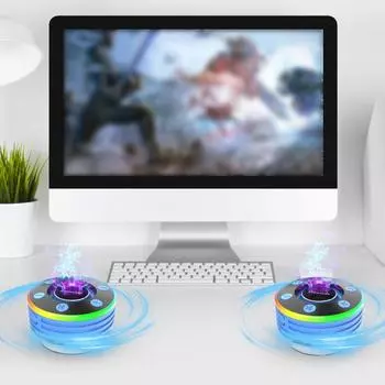 Беспроводной Bluetooth-совместимый динамик Yousheng со светодиодной подсветкой RGB, водонепроницаемый, IPX7, легко подключаемый, портативный мини-стереодинамик чёрный