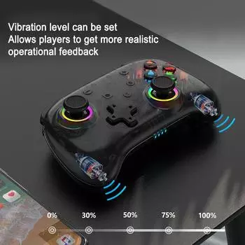 Беспроводной Bluetooth-совместимый геймпад с поддержкой вибрации/функции пробуждения, игровой контроллер, подходящий для Switch/Switch OLED/Switch Lite белый