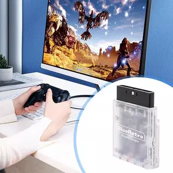 Беспроводной Bluetooth-совместимый контроллер-адаптер для PS3/PS4/PS5 Беспроводной игровой контроллер-конвертер для игровой консоли PS2/PS1 синий
