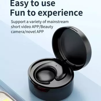 Беспроводной Bluetooth-совместимый пульт дистанционного управления с помощью пальца для селфи-камеры, пульт дистанционного управления спуском затвора, боковое поворотное устройство, прокручивающееся кольцо, перезаряжаемое устройство для фотосъемки чёрный