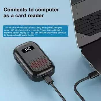 Беспроводной BT-аудиоприемник с долговечной батареей | Режим карты TF | Цифровой дисплей | Портативный дизайн с зажимом чёрный