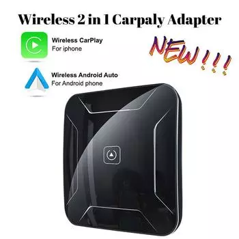 Беспроводной CarPlay 2 в 1 Android Auto Apple Carplay адаптер Mini AI Box Plug And Play WiFi USB Type C соединение Автомобильные аксессуары чёрный