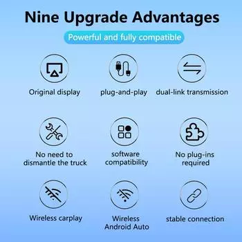 Беспроводной CarPlay Android Auto Apple Carplay адаптер Mini AI Box Plug And Play WiFi 2 в 1 USB Type C соединение Автомобильные аксессуары чёрный