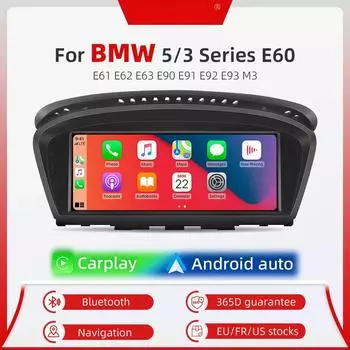 Беспроводной CarPlay Android Auto Автомобильный мультимедийный радиоприемник для BMW 5/3 серии E60 E61 E62 E63 E90 E91 E92 E93 M3 CCC CIC монитор