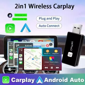 Беспроводной CarPlay Android Auto беспроводной адаптер 2 в 1 WiFi Fast Connect Smart Mini Box Plug And Play Универсальные автомобильные аксессуары