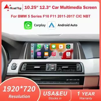 Беспроводной CarPlay Android Auto Car Radio Multimedia Player Linux Display Screen для BMW 5 серии F10 F11 2012-2017 CIC NBT