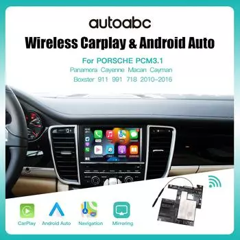 Беспроводной Carplay Android Auto для Porsche PCM3.1 Panamera Cayenne Cayman Cayman Macan Boxster 911 991 718 Поддержка заднего хода пришла