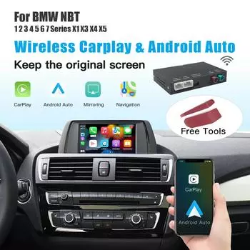 Беспроводной CarPlay Android AUTO для системы BMW NBT CIC 1 2 3 4 5 6 7 серии X1 X3 X4 X5 X6 MINI E60 E84 E70 F26 F25 F10 F11F20 F21