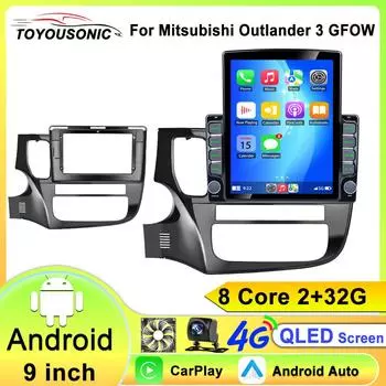 Беспроводной CarPlay Android Auto Radio для Mitsubishi Outlander 3 2012-2018 4G Car Multimedia GPS 2din 2Din BT 8 core 2GB+32GB