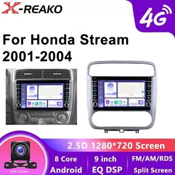 Беспроводной Carplay Car Bluetooth Аудио Мультимедиа Видео Плеер 9 GPS 4G 8Core Навигационный Аксессуар для Honda Stream 2001-2004 8 core 4GB+64GB