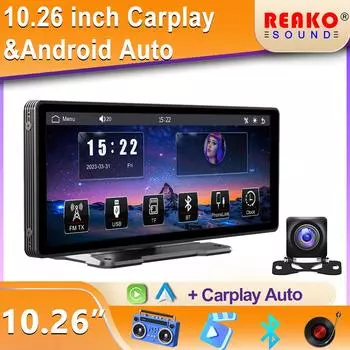 Беспроводной Carplay Car Radio Universal 10,26-дюймовый сенсорный экран Мультимедиа Android Auto Видеоплеер Mirror Link Дисплей Навигация 1pcs