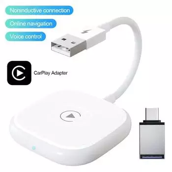 Беспроводной CarPlay для Apple iPhone Auto 2 в 1 Box Беспроводной адаптер Spotify для Mazda Toyota Mercedes Peugeot Volvo белый