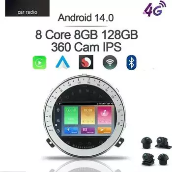 Беспроводной Carplay DSP 8 ГБ 128 ГБ 7 Android 12.0 автомобильный радиоплеер мультимедиа для BMW Mini Cooper R55 R56 R57 R58 R60 2007-2013