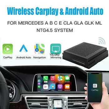 Беспроводной Carplay подходит для Mercedes Benz ABCE CLA GLA GLK ML Sprinter NTG4.5 Becker модуль Android Auto Navigation