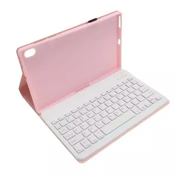 Беспроводной чехол для клавиатуры Bluetooth, съемный чехол для планшета из искусственной кожи с подсветкой RGB, беспроводной розовый