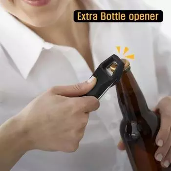 Беспроводной цифровой термометр для еды, водонепроницаемый дизайн, мгновенное считывание, подсветка, сверхбыстрый и точный зонд, кухонный термометр, отверстие для подвешивания, открывалка для бутылок чёрный