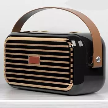 Беспроводной динамик Bluetooth со стереозвуком, расширенными басами и высокими частотами, TF-картой TWS Bluetooth 5.0, аудиовходом USB и AUX чёрный