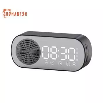 Беспроводной динамик-будильник с зеркалом и поддержкой Bluetooth 5.0, FM, TF-карт — многофункциональный динамик для домашних развлечений розовый