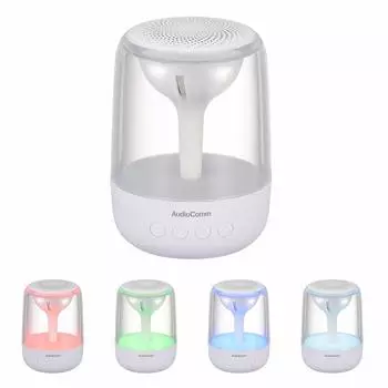 Беспроводной динамик Ohm Electric AudioComm Bluetooth со светодиодной подсветкой белого цвета OHM ASP-W100Z 03-0781