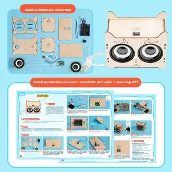 Беспроводной динамик STEM Science Kit Kids Wooden 3D Puzzle Bluetooth-совместимый набор динамиков для малышей DIY Образовательные научные эксперименты Проекты цвет старого дерева