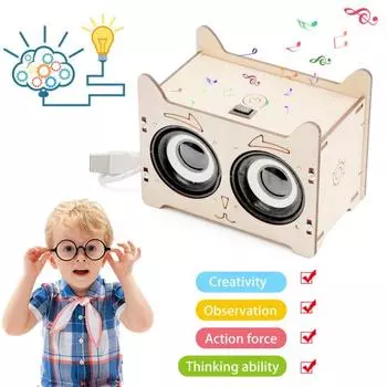 Беспроводной динамик STEM Science Kit Kids Wooden 3D Puzzle Bluetooth-совместимый набор динамиков для малышей DIY Educational