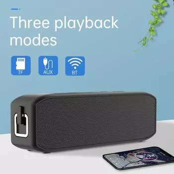 Беспроводной динамик — выход 20 Вт, Bluetooth и проводное подключение, дизайн с подсветкой, FM-радио, USB, слот для TF-карты, увеличенный срок службы батареи Bluetooth чёрный