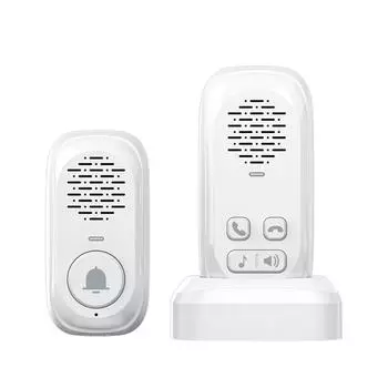 Беспроводной домофон RF433 с 1 внутренним датчиком, радиус действия 984 фута, подключение к Интернету не требуется белый