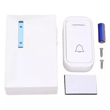 Беспроводной дверной звонок 262 фута/80 м Радиус действия 38 мелодий 4 уровня громкости Дверной звонок с функцией отключения звука M