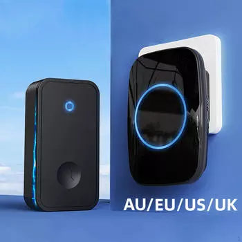 Беспроводной дверной звонок, компактный комплект дверного звонка диапазона 150 м для наружного внутреннего офиса