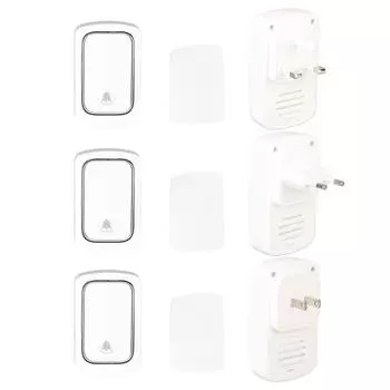 Беспроводной дверной звонок с автономным питанием, голосовой домофон, установка отверстия ABS для домашней комнаты US Plug 100-230V