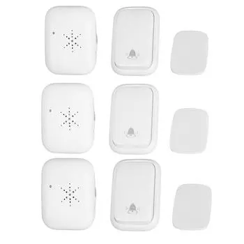 Беспроводной дверной звонок с автономным питанием, уличный колокольчик Ding Dong Doll Bell белого цвета для дома, офиса, виллы US Plug 100230V