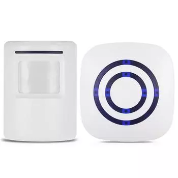 Беспроводной дверной звонок с датчиком движения PIR, 38 мелодий, регулировка громкости, большой радиус действия для магазинов, отелей, офисов, фабрик, домов EU Plug