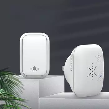 Беспроводной дверной звонок с вилкой европейского стандарта, домашняя связь, цифровая музыка, дверной звонок Dingdong, пейджер для пожилых людей, пульт дистанционного управления с самогенерирующейся энергией 1 drag 1 чёрный